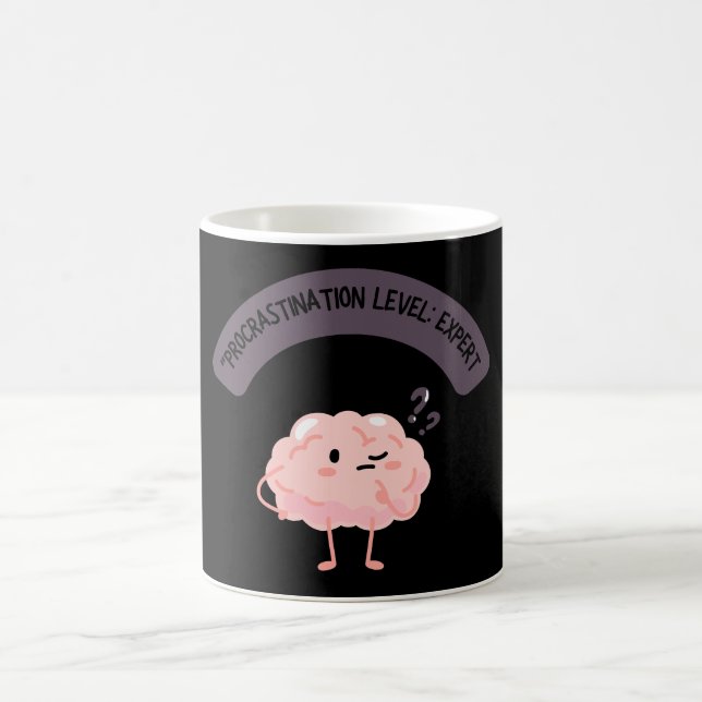 Procrastination Level: Expert – Funny Brain  Kaffemugg (Center)