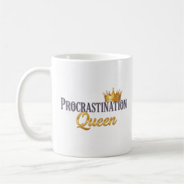 Procrastination Queen Mugg - Guld Krona och timgla