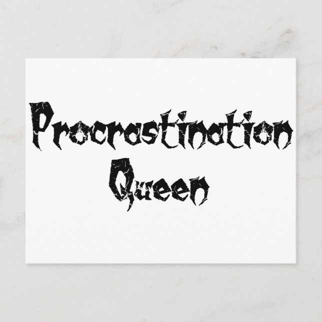 Procrastination Queen Vykort (Framsida)
