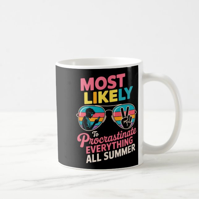 Procrastinator Gift Funny Summer Quote Lazy Lifest Kaffemugg (Höger)