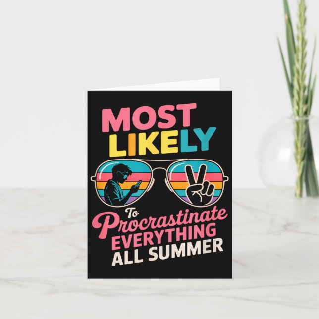 Procrastinator Gift Funny Summer Quote Lazy Lifest Kort (Framsida)