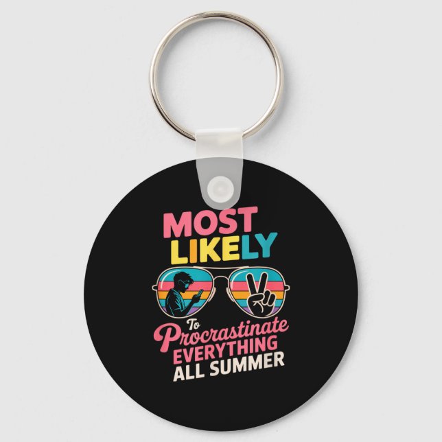 Procrastinator Gift Funny Summer Quote Lazy Lifest Nyckelring (Framsida)