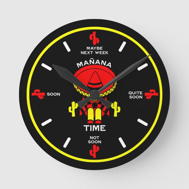 Procrastinator Lazy Person Gift Rund Klocka (Framsida)