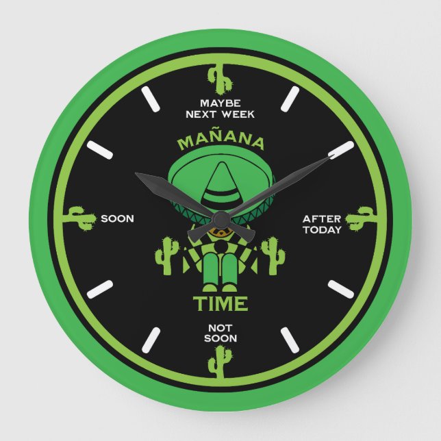 Procrastinator Lazy Person Gift Stor Klocka (Framsida)