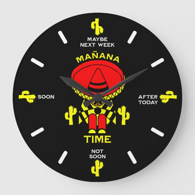 Procrastinator Lazy Person Gift Stor Klocka (Framsida)