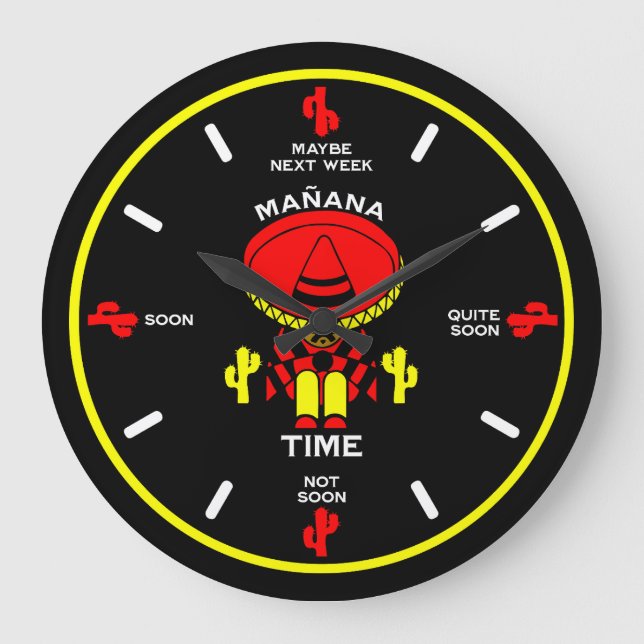Procrastinator Lazy Person Gift Stor Klocka (Framsida)