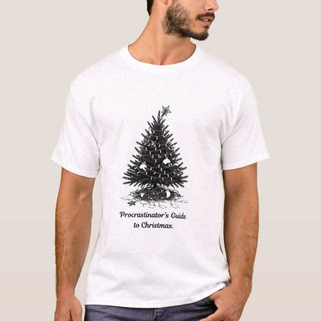 Procrastinator's Guide Christmas T-Shirt (Framsida)