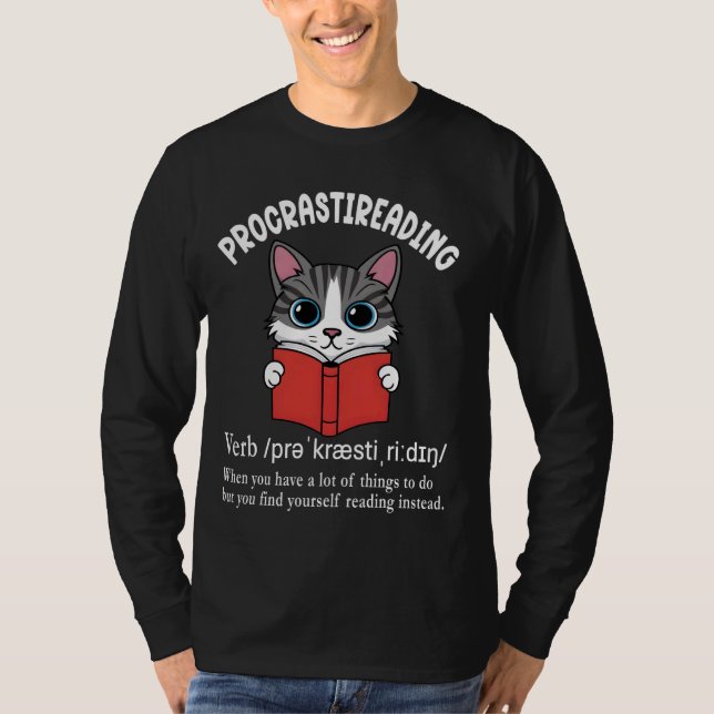 Procrastireading Funny Reading Procrastinsing Def T Shirt (Framsida)