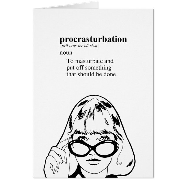 PROCRASTURBATION HÄLSNINGSKORT (Framsidan)