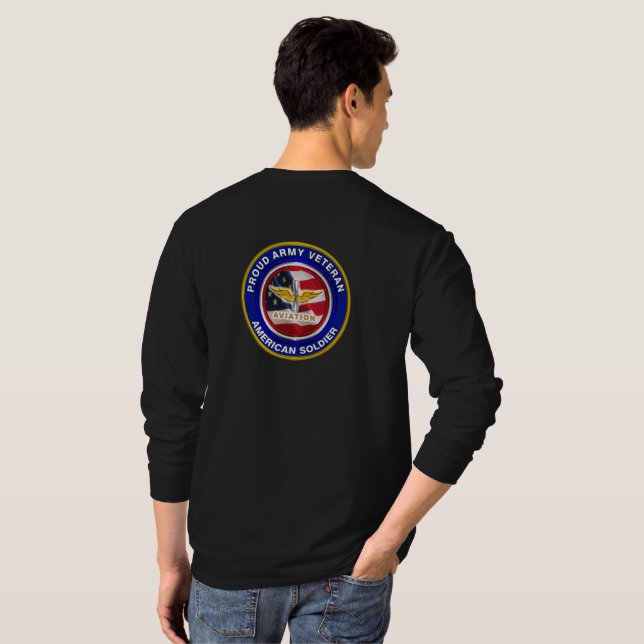 Prod Army Veteran Aviation Soldat T Shirt (Hel baksida)