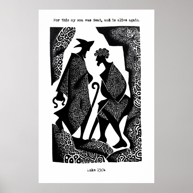 Prodigal Son Art Print Luke 15 24 Scripture Poster (Framsidan)