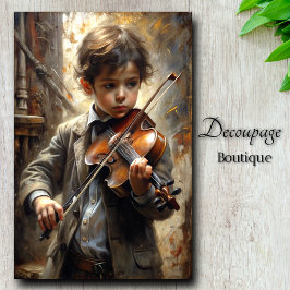 Prodigys Melody Vintage Violinist Decoupage