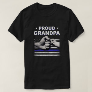 Prodis Grandpa Police Thin Blue Line Flagga D T Shirt