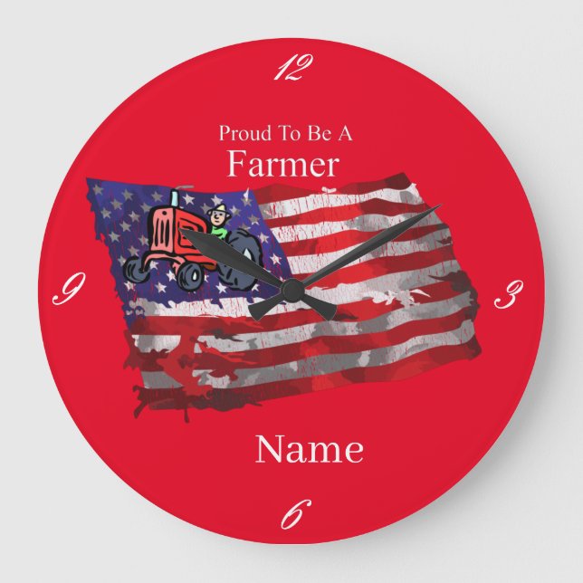 Prodis Patriotic Farmer Flagga Thunder_Cove Stor Klocka (Framsida)