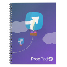 ProdPad "upp, upp och bort" anteckningsbok