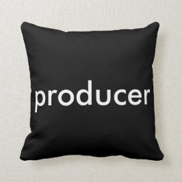 Producent i djärv bokstäver kudde