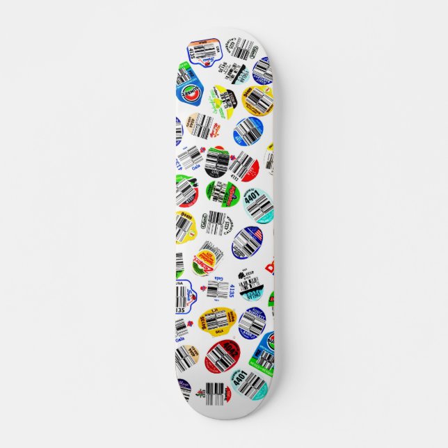 Producera streckkodsmärken mini skateboard bräda 18,5 cm (Framsida)
