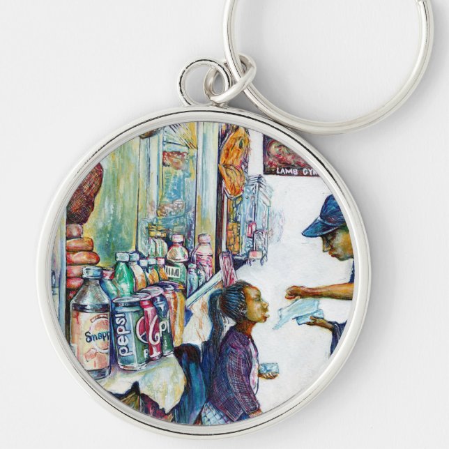 Produces Hope Rund Silverfärgad Nyckelring (Framsidan)