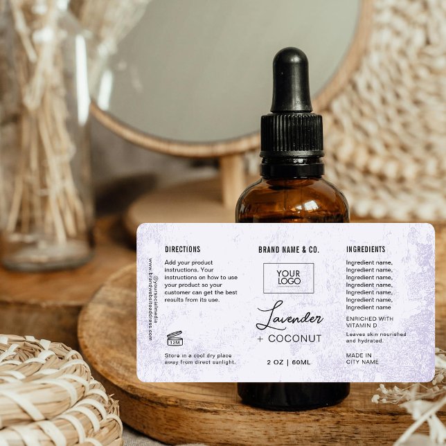  Product Customizable Lavender Rustic Label Fraktsedel (Skapare uppladdad)