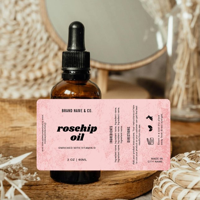  Product Customizable Pink Rustic Label Fraktsedel (Skapare uppladdad)