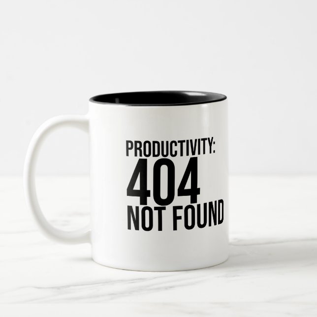 PRODUCTIVITY: 404 NOT FOUND Två-Tonad MUGG (Vänster)
