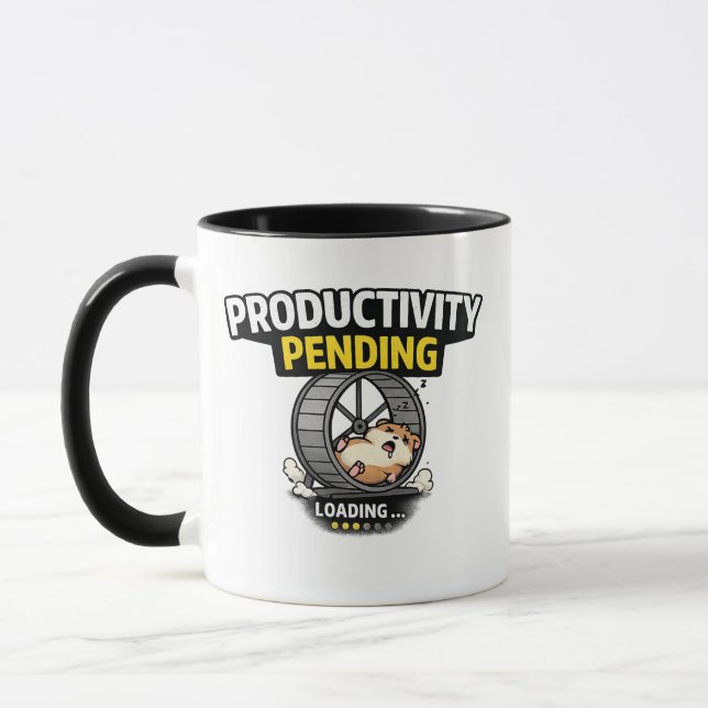 Productivity Pending Funny Hamster Loading Mugg (Vänster)