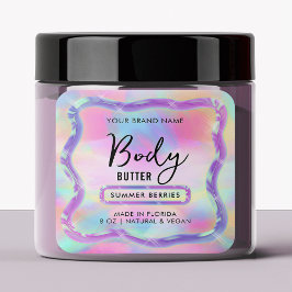Produkt av Neon Holography Body SCrub Lotion Burk Fyrkantigt Klistermärke