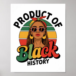 Produkt av svart historia Stolt afro melanin Afrik Poster