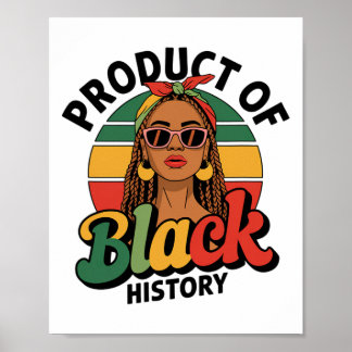 Produkt av svart historia Stolt afro melanin Afrik Poster