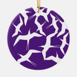 Produkt av vackert flygande fåglar Mönster Julgransprydnad Keramik