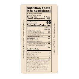 Produkt med dubbla engelska/spanska honung Nutriti Fraktsedel