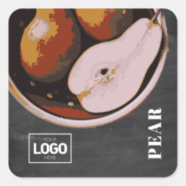 Produktbrickor Pear Logotyp Stickers Fyrkantigt Klistermärke