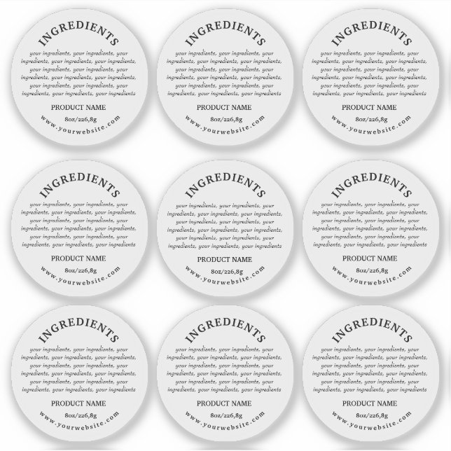 Produktens vinyltransparenta etikett (Framsida)