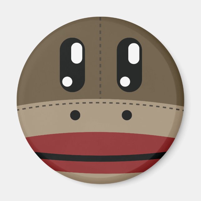 Produkter från sock monkey Ansikte Magnet (Framsidan)