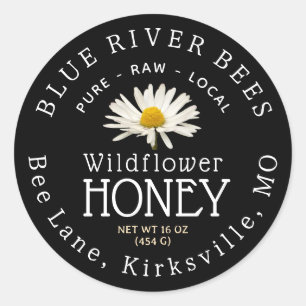 Produktetikett för Anpassningsbar av  för Wildblom Runt Klistermärke