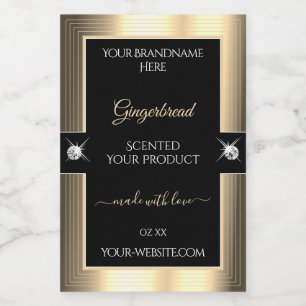 Produktetikett för anständigt svart Golden Shiny B Mat Etikett