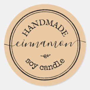 Produktetikett för Camel Handmade Script Black Grä Runt Klistermärke