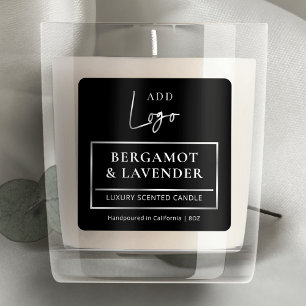 Produktetikett för elegant Black Silver Logotyp Ca Fyrkantigt Klistermärke