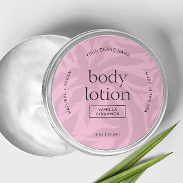 Produktetikett för Elegant Rosa Lotion Burk Round Runt Klistermärke