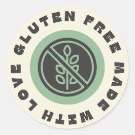 Produktetikett för Gluten Free Runt Klistermärke