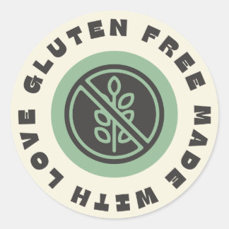 Produktetikett för Gluten Free Runt Klistermärke