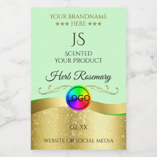 Produktetikett för Guld Logotyp Monogram för ljust Mat Etikett