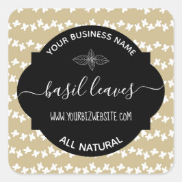 Produktetikett för Herb & Spice Burk Fyrkantigt Klistermärke