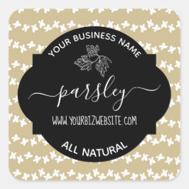 Produktetikett för Herb & Spice Burk Fyrkantigt Klistermärke