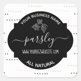 Produktetikett för Herb & Spice Burk Fyrkantigt Klistermärke