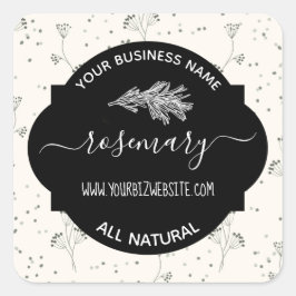 Produktetikett för Herb & Spice Burk Fyrkantigt Klistermärke