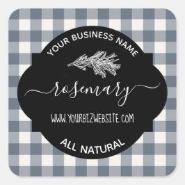 Produktetikett för Herb & Spice Burk Fyrkantigt Klistermärke