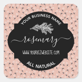 Produktetikett för Herb & Spice Burk Fyrkantigt Klistermärke