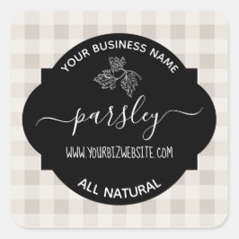 Produktetikett för Herb & Spice Burk Fyrkantigt Klistermärke