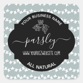 Produktetikett för Herb & Spice Burk Fyrkantigt Klistermärke